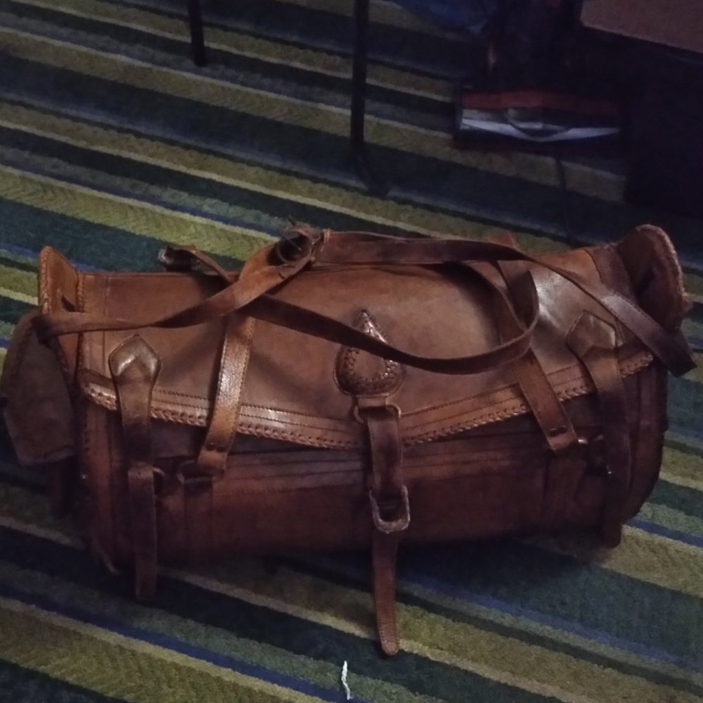 Vintage leather duffle